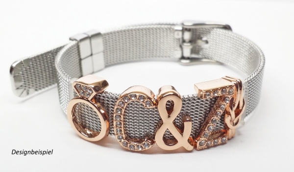 Glitzer Krönchen Schieber für Mesh Armbänder